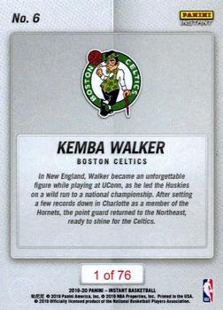 2019-20 Panini Instant NBA #6 Kemba Walker Back