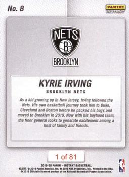 2019-20 Panini Instant NBA #8 Kyrie Irving Back