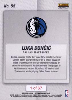 2019-20 Panini Instant NBA #55 Luka Doncic Back