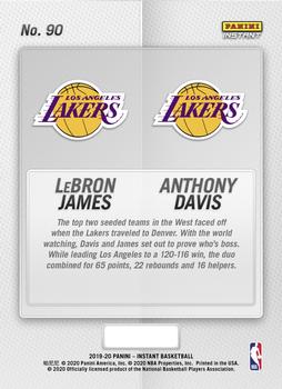 2019-20 Panini Instant NBA #90 LeBron James / Anthony Davis Back