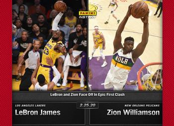 2019-20 Panini Instant NBA #104 LeBron James / Zion Williamson Front