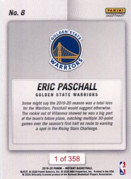 2019-20 Panini Instant NBA Rising Stars #8 Eric Paschall Back