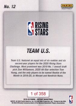 2019-20 Panini Instant NBA Rising Stars #12 Team U.S. Back