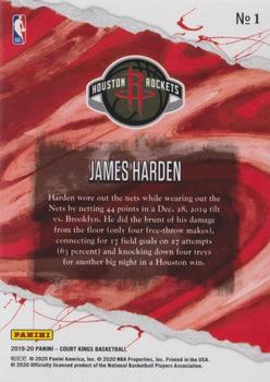2019-20 Panini Court Kings #1 James Harden Back