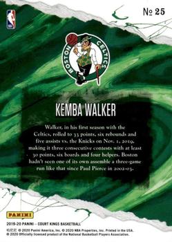 2019-20 Panini Court Kings #25 Kemba Walker Back