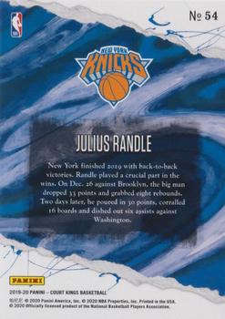 2019-20 Panini Court Kings #54 Julius Randle Back