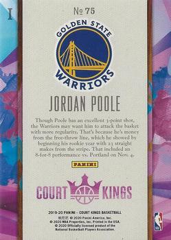 2019-20 Panini Court Kings #75 Jordan Poole Back