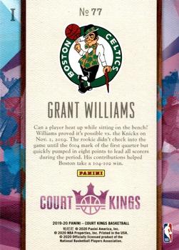 2019-20 Panini Court Kings #77 Grant Williams Back