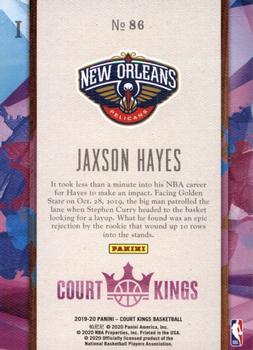 2019-20 Panini Court Kings #86 Jaxson Hayes Back