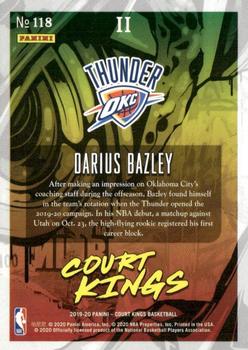 2019-20 Panini Court Kings #118 Darius Bazley Back