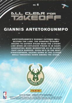 2019-20 Donruss Optic - All Clear for Takeoff #6 Giannis Antetokounmpo Back