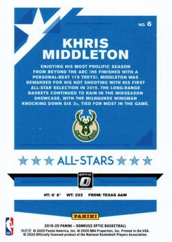 2019-20 Donruss Optic - All-Stars #6 Khris Middleton Back