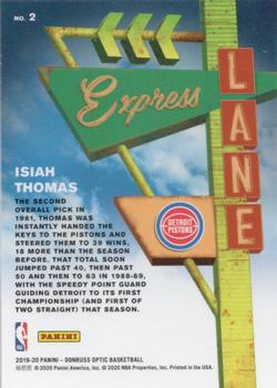 2019-20 Donruss Optic - Express Lane #2 Isiah Thomas Back