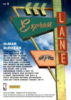 2019-20 Donruss Optic - Express Lane #5 DeMar DeRozan Back