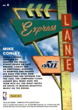2019-20 Donruss Optic - Express Lane #6 Mike Conley Back
