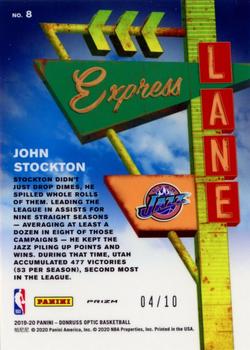 2019-20 Donruss Optic - Express Lane Gold #8 John Stockton Back