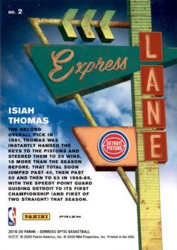 2019-20 Donruss Optic - Express Lane Holo #2 Isiah Thomas Back