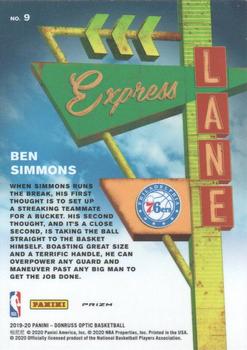 2019-20 Donruss Optic - Express Lane Holo #9 Ben Simmons Back