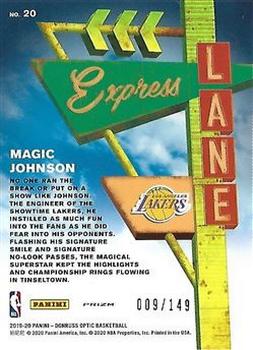 2019-20 Donruss Optic - Express Lane Lime Green #20 Magic Johnson Back