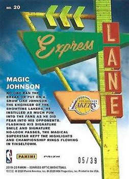 2019-20 Donruss Optic - Express Lane Orange #20 Magic Johnson Back