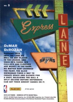 2019-20 Donruss Optic - Express Lane Purple #5 DeMar DeRozan Back
