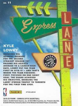 2019-20 Donruss Optic - Express Lane Purple #11 Kyle Lowry Back