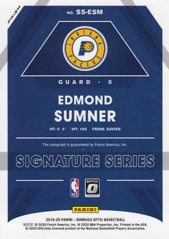 2019-20 Donruss Optic - Signature Series Holo #SS-ESM Edmond Sumner Back