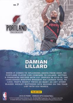 2019-20 Donruss Optic - Splash! #7 Damian Lillard Back
