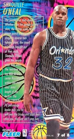 1994-95 Jam Session - Slam Dunk Heroes #7 Shaquille O'Neal Back