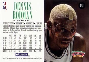 1994-95 SkyBox Premium #153 Dennis Rodman Back