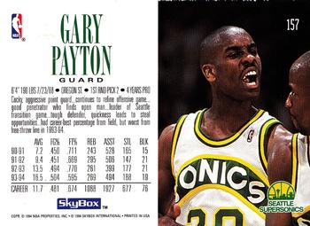 1994-95 SkyBox Premium #157 Gary Payton Back