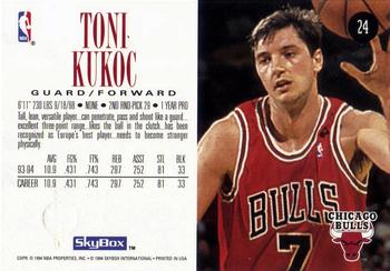 1994-95 SkyBox Premium #24 Toni Kukoc Back