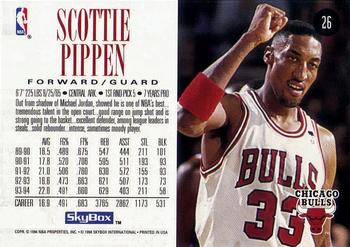 1994-95 SkyBox Premium #26 Scottie Pippen Back