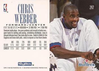1994-95 SkyBox Premium #297 Chris Webber Back