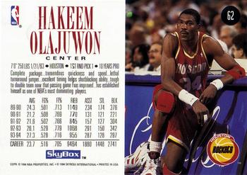 1994-95 SkyBox Premium #62 Hakeem Olajuwon Back