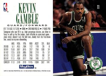 1994-95 SkyBox Premium #11 Kevin Gamble Back