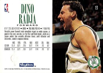 1994-95 SkyBox Premium #13 Dino Radja Back