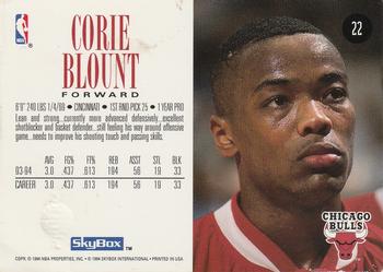 1994-95 SkyBox Premium #22 Corie Blount Back