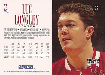 1994-95 SkyBox Premium #25 Luc Longley Back