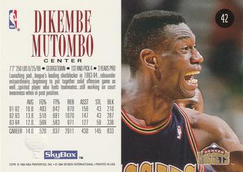 1994-95 SkyBox Premium #42 Dikembe Mutombo Back