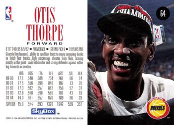 1994-95 SkyBox Premium #64 Otis Thorpe Back