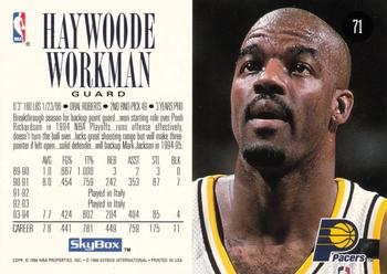 1994-95 SkyBox Premium #71 Haywoode Workman Back