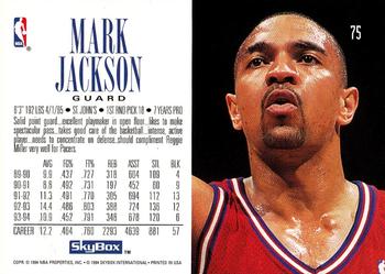 1994-95 SkyBox Premium #75 Mark Jackson Back
