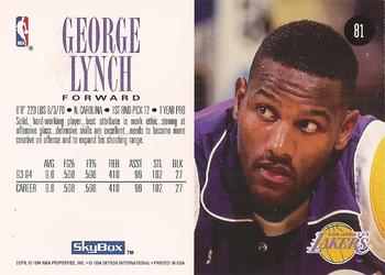 1994-95 SkyBox Premium #81 George Lynch Back