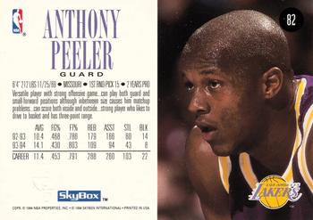 1994-95 SkyBox Premium #82 Anthony Peeler Back
