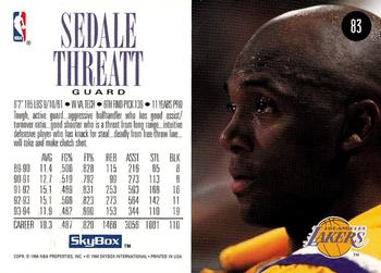 1994-95 SkyBox Premium #83 Sedale Threatt Back
