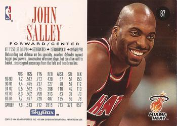 1994-95 SkyBox Premium #87 John Salley Back