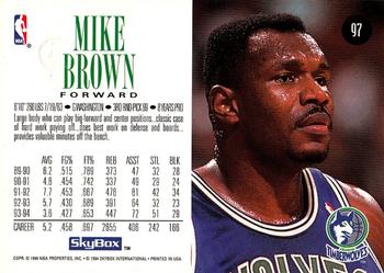 1994-95 SkyBox Premium #97 Mike Brown Back