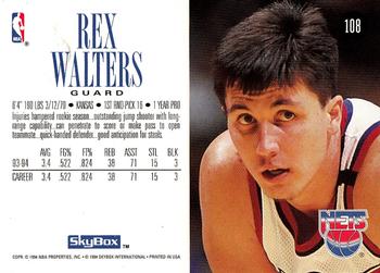 1994-95 SkyBox Premium #108 Rex Walters Back