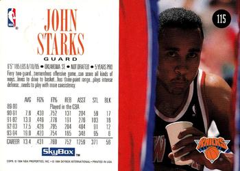 1994-95 SkyBox Premium #115 John Starks Back